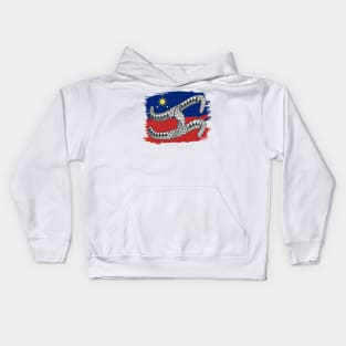 Philippine Flag Tribal line Art / Baybayin word KA Kids Hoodie